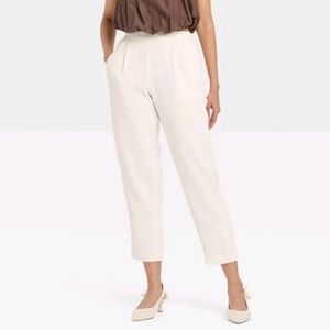 Signature Crepe Tapered Ankle Pull-On Pant, Off-White, XL, NWT